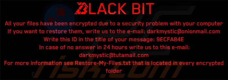 DarkMystic (BlackBit) ransomware behang